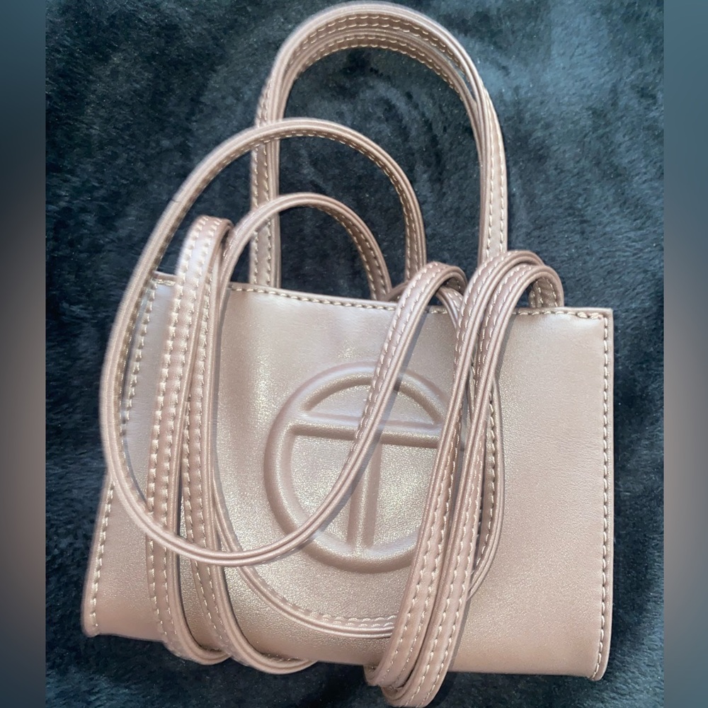 Chocolate small telfar bag, worn once like new